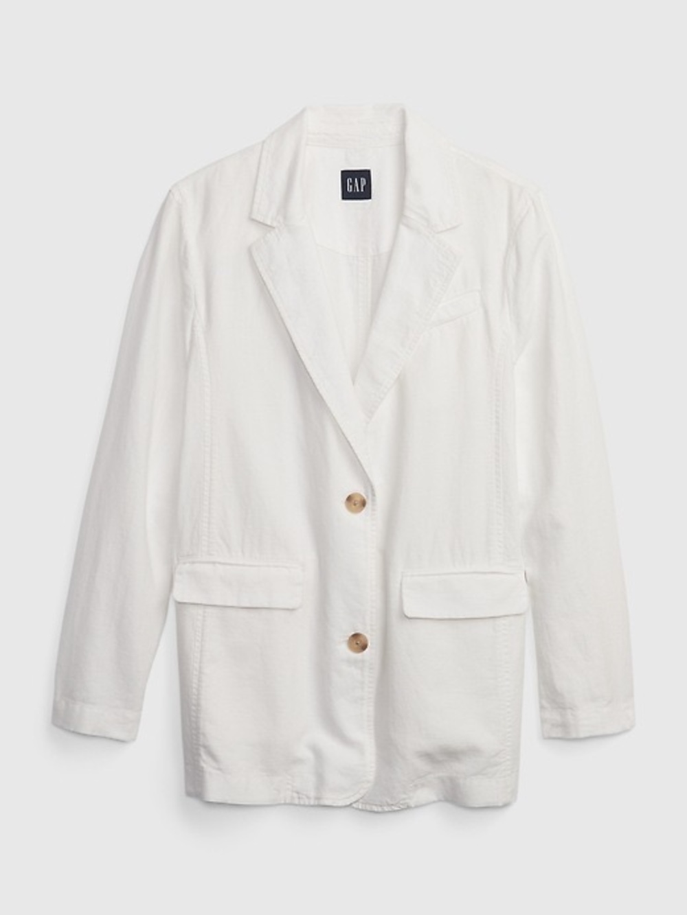 Gap Linen Cotton Lightweight Oversized Blazer Womens XL Off White